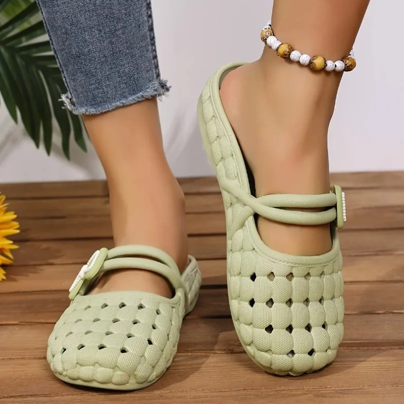 Women'S Shoes Cloud - شباشب منزلية نسائية منسوجة، صنادل صيفية