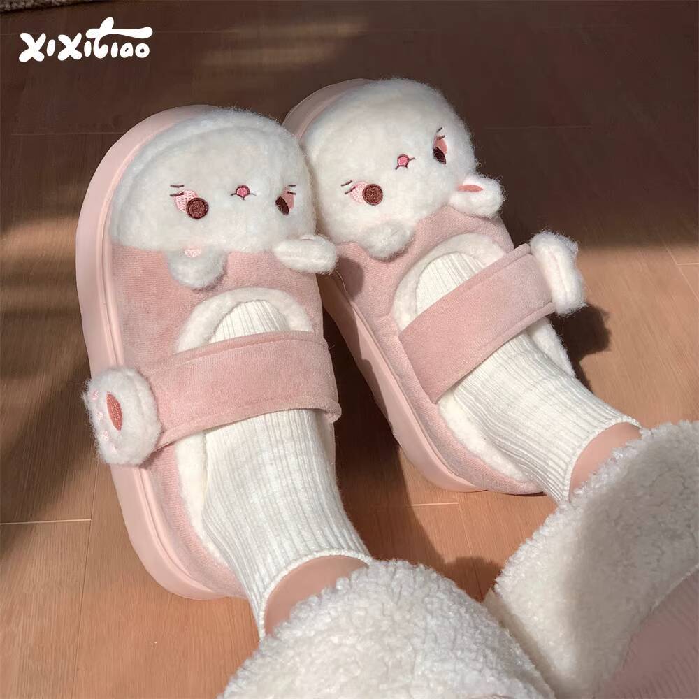 Women Shoes For Winter - شباشب منزلية شتوية ناعمة لطيفة على