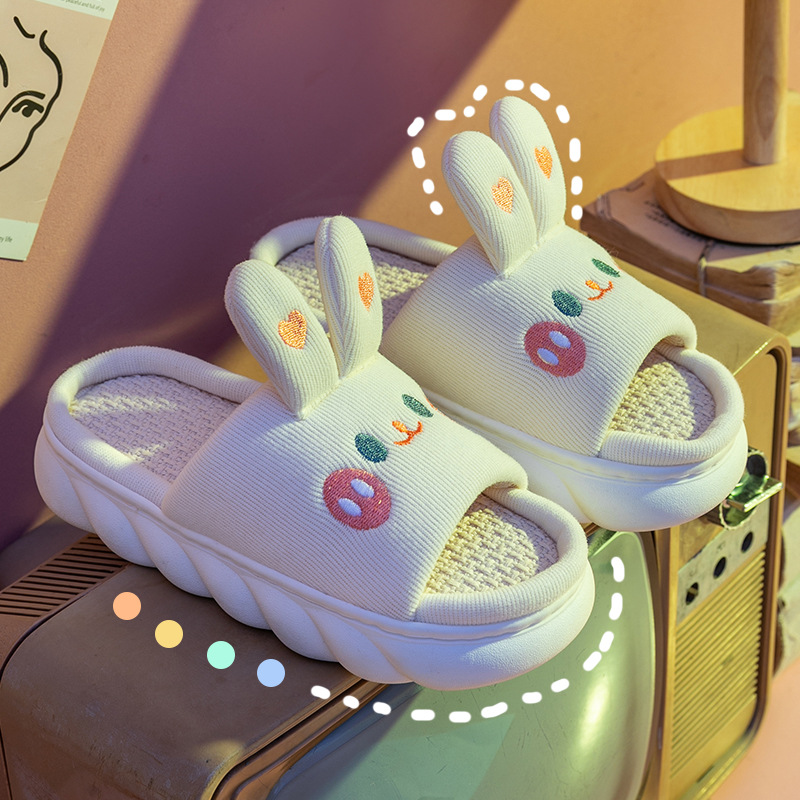 Women'S Shoes Cloud - المنزل الكتان النعال للنساء لطيف الأرنب