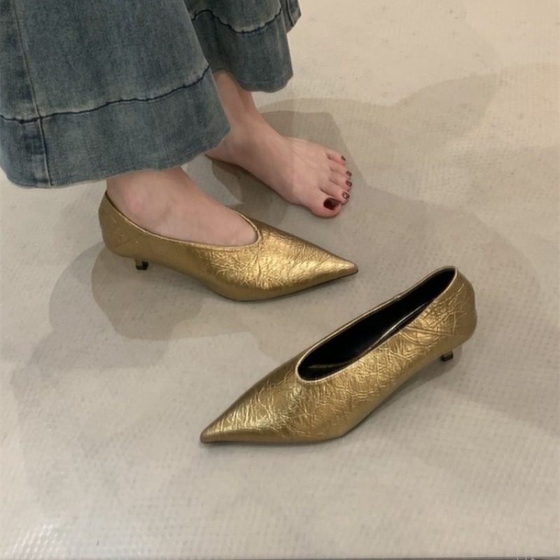 Women'S Shoes For Work - 2025 خريف جديد ركاب الرياح كعب